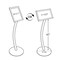 Azar Displays 8.5"W x 11"H Snap-Frame Sign holder W/ Curved Metal Stand 300235-SLV - alternate 2